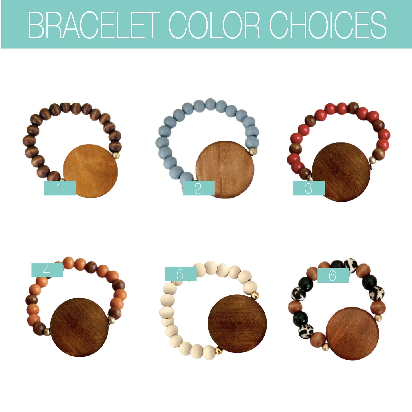 Personalized Engraved Wooden Bead Bracelet