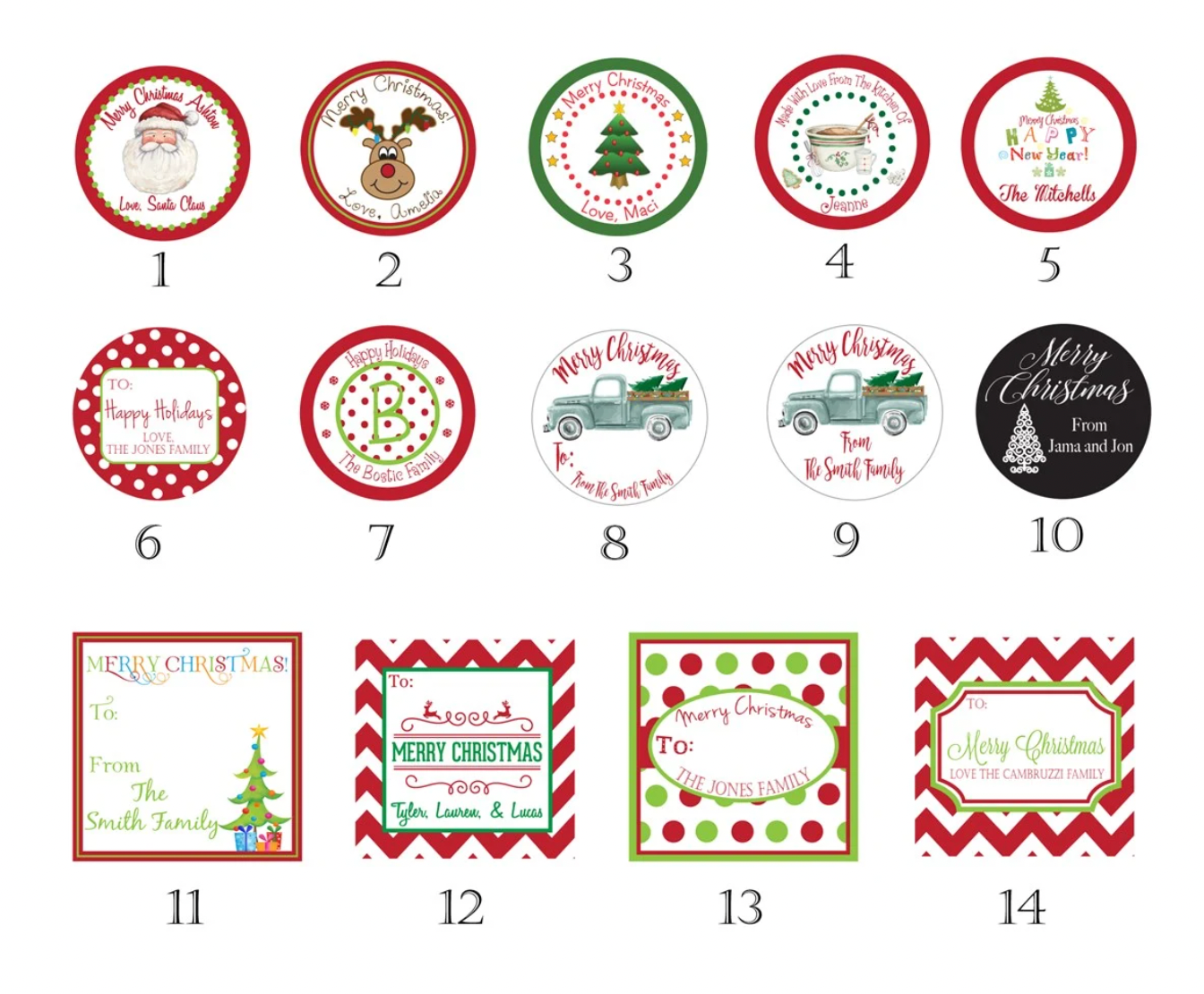 Christmas Packaging Stickers - Personalized