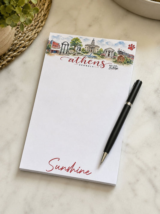 College Town Notepad | Southern College Town Inspired Stationery | Game Day Desk Pad | Personalized Gift for Students & Alumni