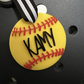 Personalized Baseball Or Softball Bag Charm