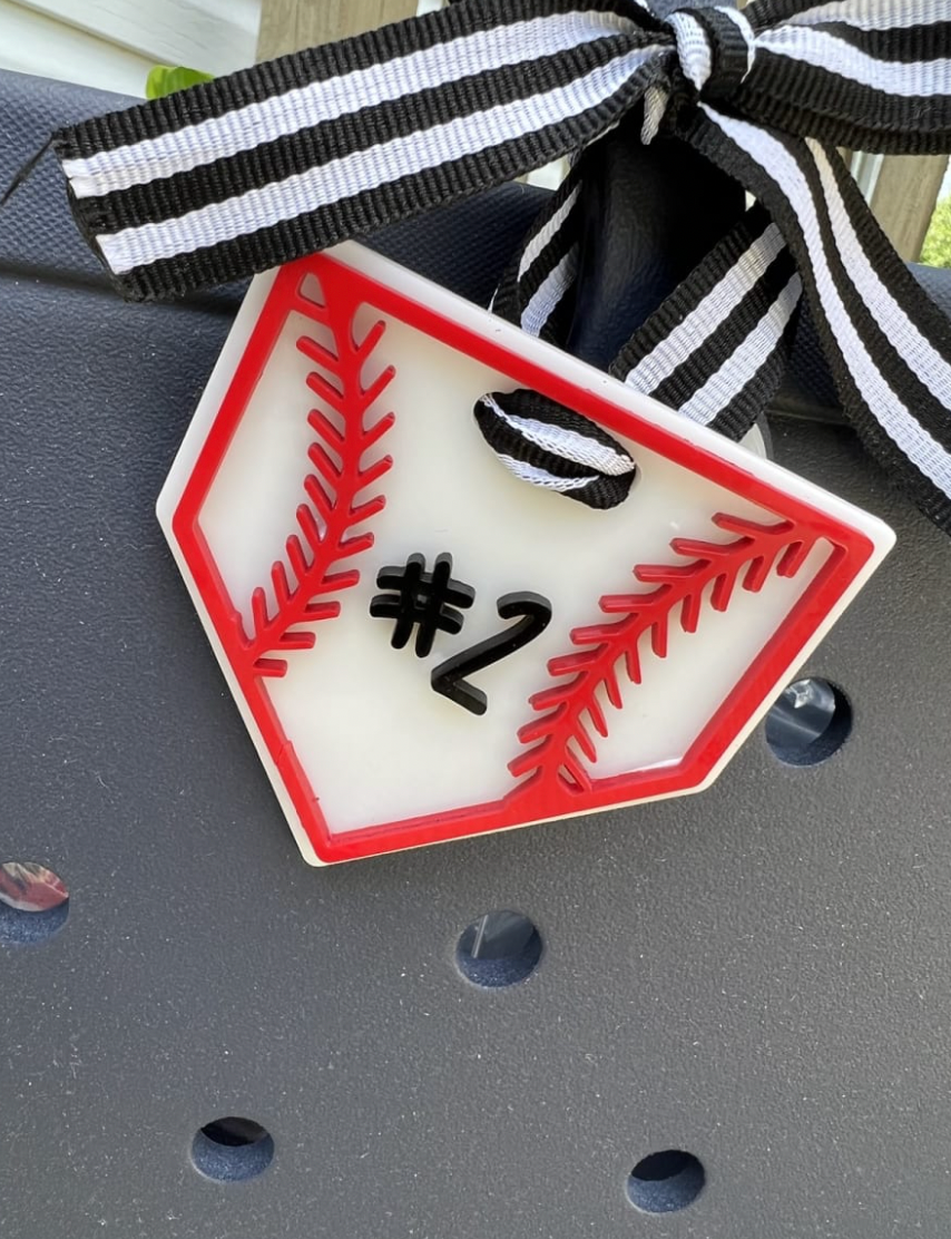 Personalized Baseball Or Softball Bag Charm