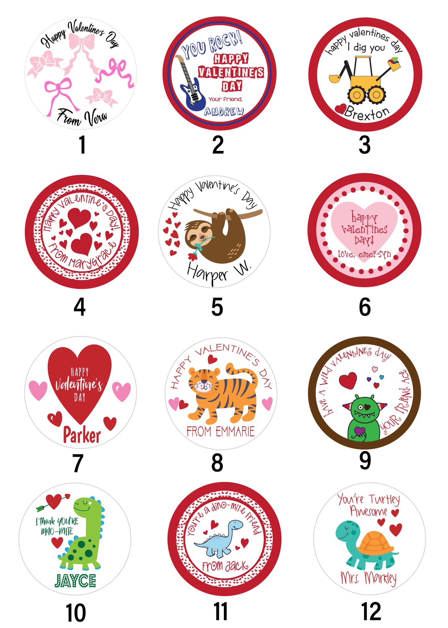 Personalized Valentine Treat Stickers